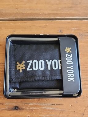 Zoo York Black and Gold Logo Trifold Wallet